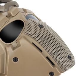 Máscara tática de proteção facial, máscara protetora respirável de metal com tecido antiembaçante para caçar paintball airsoft - Image 5