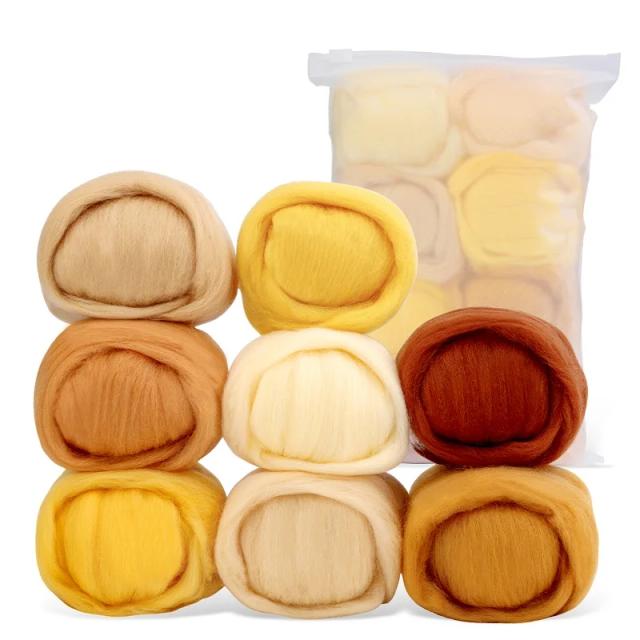Kit de Feltragem a Seco para Iniciantes: Artesanato DIY em Lã com 8 Cores e 80g.