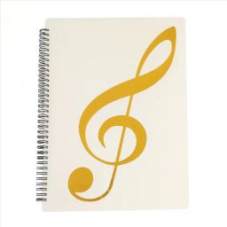Pasta de partitura musical para carta tamanho A4, 60 páginas capacidade, suporte gravável e destacável, partituras musicais, branco - Image 1