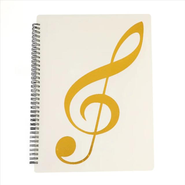 Pasta de Partitura Musical A4 com 60 Páginas, Suporte Gravável e Destacável, Ideal para Organizar Partituras em Branco