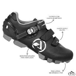 Sapatilha Mtb Ciclismo Absolute Nova Wild Preta + Pedal Wellgo M919 - Image 4