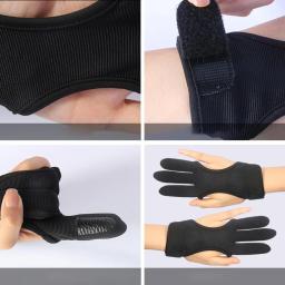 Luva de arco e flecha antiderrapante para recurvo, arco composto, protetor de 3 dedos para iniciantes, adultos, prática - Image 3