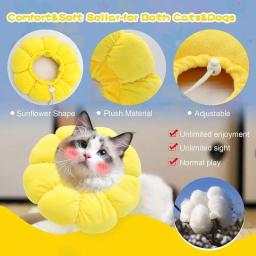 Colar Elizabeth ajustável para animais de estimação, Gatos após cirurgia, Cone protetor, Evitar lamber - Image 3