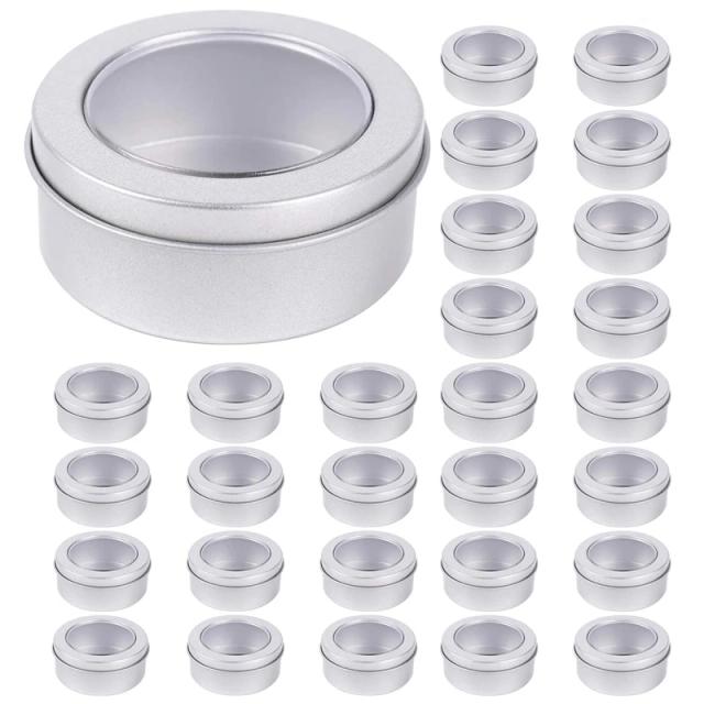 Latas de Metal Transparentes para Velas e Artesanato - 30 Embalagens de 2 oz para Armazenamento na Cozinha