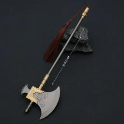 Water Margin TV Periféricos Machado Modelo Metálico, Arma Antiga Chinesa, Aço Real, Eixos de Espada, Brinquedos Colecionáveis para Menino, 22cm - Image 3