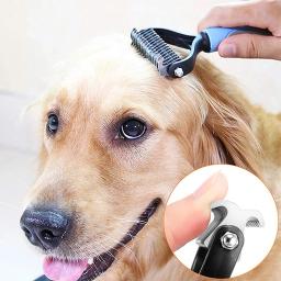 Cão removedor de cabelo pente pet pele nó cortador dupla face escova longo encaracolado cabelo líquido de limpeza gato grooming derramamento ferramentas pet fornecedores - Image 2