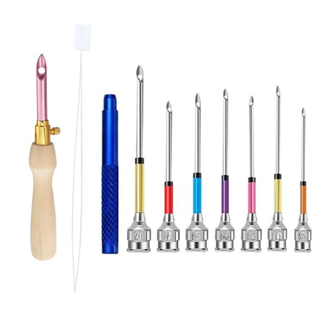 Kit Completo de Ferramentas para Bordado e Costura: Agulhas, Perfurador e Threader para Ponto Cruz e Tricô