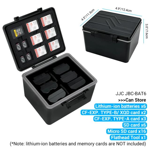 Caixa de Armazenamento para Baterias e Cartões de Memória Canon, Nikon, Sony e Fujifilm - Suporta SD, Micro SD e CFexpress Tipo A/B