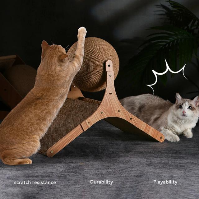Brinquedo Interativo Cat Scratcher: Bola Escalável e Mordedor para Gatinhos, Ideal para Exercício e Arranhões