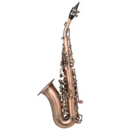 Saxofone soprano de bronze dourado esculpido padrão sax pérola branco escudo botões bocal palhetas pescoço instrumento vento acessórios - Image 3