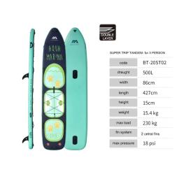 Aqua marina-paddle board inflável para prancha de surf, 2 PESSOA, tamanho grande, para caiaque e caiaque - Image 3