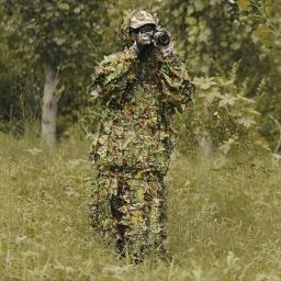 Ghillie Suit ao ar livre para homens e mulheres, roupas de camuflagem, Jungle Suit, CS Training Leaves Vestuário, calças de caça, jaqueta com capuz - Image 2