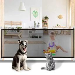 Folding No-Punch Pet Fence, Rede Isolada Malha, Escadas Portão, Barreira de Segurança, Gancho de Proteção, Gato e Cão Cercas, Pet - Image 2