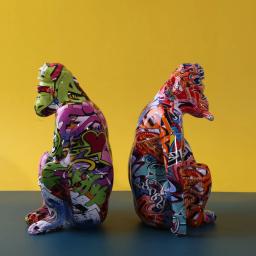 Enfeite de macaco colorido tingido para decoração criativa, decoração moderna para casa, vinho, armário, escritório, artesanato de mesa - Image 3