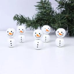 Boneco de neve Rodada Contas De Madeira para DIY, Artesanato Artesanal, Beading Ornamento, Cabeça Barriga, Natal, 10 PCs, 20 PCs, 30PCs - Image 5