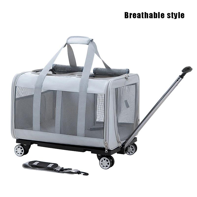 Portador de animais portátil com dois compartimentos, gaiola do carro, Pet Trolley Box, isolado, extragrande, portátil Dog Bag, Cat Bag, respirável, leve para transportar - Image 1