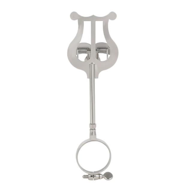 Braçadeira Suporte para Clarinete e Partituras em Lira de Latão Prata para Tuba e Instrumentos Musicais