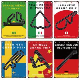 Racing Track Metal Cartaz, F1 Competição Sinal, Pintura Em Lata, Bar, Homem Caverna Clube, Modern Wall Art, Decor Painel, Mural Estética - Image 4