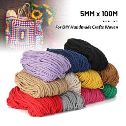 11 cores 100m 5mm algodão torcido corda cabo macrame linha diy artesanal artesanato tecido fio trançado casa decoração do casamento - Image 4