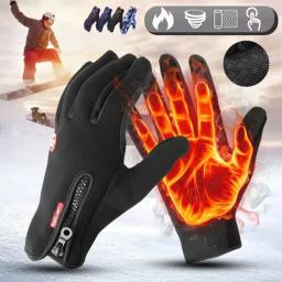 Touchscreen luvas quentes ao ar livre ciclismo condução da motocicleta luvas frias à prova de vento antiderrapante das mulheres dos homens luva de esqui de inverno - Image 1