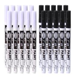 Marcador de pintura oleosa permanente branca, caneta para pintura rupestre, pedra, cerâmica, vidro, madeira, pneu, tecido, metal, tinta acrílica, 0,7mm, 4pcs, conjunto - Image 1