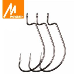 MEREDITH 50 pçs/lote Verme Macio anzol para Pesca Ganchos de Aço de Carbono Elevado Ampla Super Bloqueio Ganchos de Anzóis Isca Softjerk 8 #-5/0 Equipamento De snap Pesca iscas artificiais - Image 1