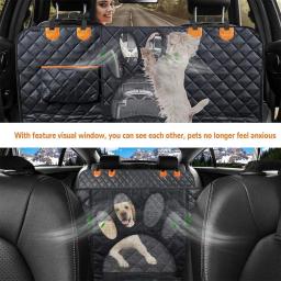 Tampa do assento de carro para o assento traseiro, 100% impermeável Dog Car Hammock, Janela de Malha Visual e Zíper Lateral, Proteção do assento de carro e porta - Image 4