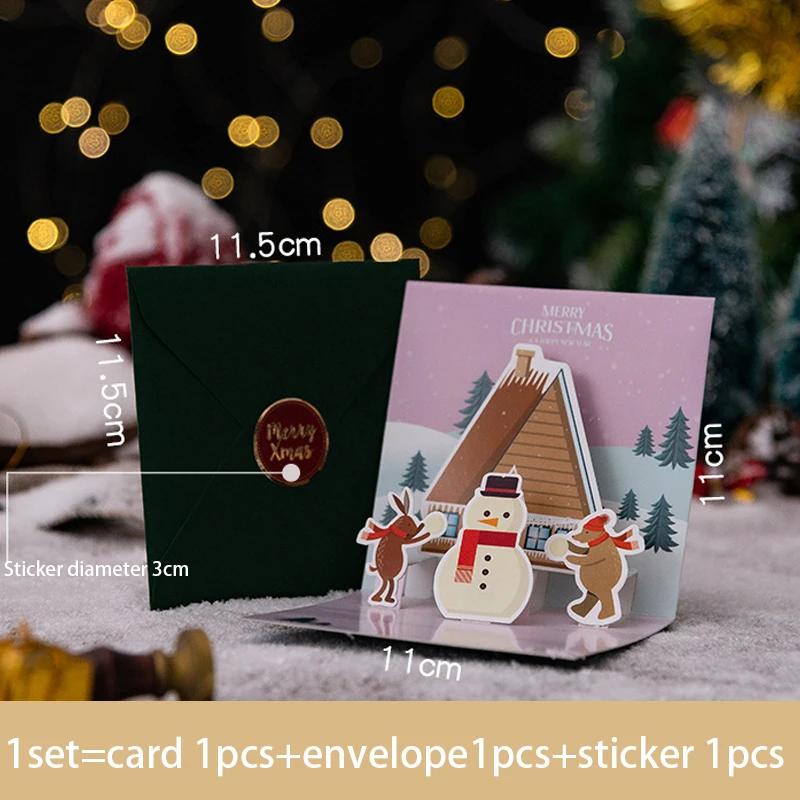 Folding Feliz Natal Cartões, 3D Pop Up Santa Cards, Presente de Natal para o Ano Novo, Bênção Cartão Postal, Obrigado Cartões Decoração - Image 1