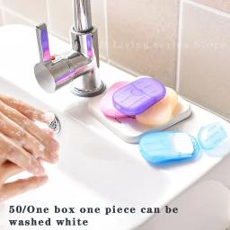 Portátil Banheiro Fatias de Sabão, Banho Mão Lavar Fatia Folhas, Viagem Ao Ar Livre Perfumado Espuma Sabão Papel, Banho Limpo Comprimidos - Image 3