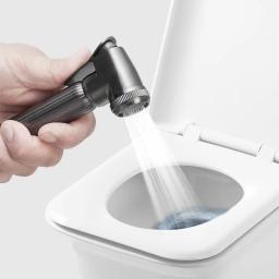 Chuveiro Higiênico Cinza para Banheiro, Chuveiro Bidé, Válvula de ângulo de saída dupla, Acessórios para assento sanitário - Image 3