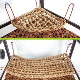 Dragão barbudo Hammock para répteis, espreguiçadeira para camaleão, lagartos, lagartixa, cobras, guana, répteis, lagartixas, grama almofada pet cama, balanço - Image 2