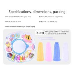 Baby Activity Table Music Box Com Luzes, Brinquedos Educativos Jogos, Sintetizador Interativo Aprendizagem - Image 5
