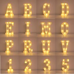 Alfabeto Letra Luzes LED para Decoração de Casamento, Lâmpada Luminosa, Luz Noturna, Festa, Bebê, Quarto, Decoração de Casa - Image 1