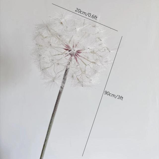 Flor Dente-de-Leão Artificial em Branco e Rosa para Arranjos DIY, Buquês de Casamento e Decoração de Mesa