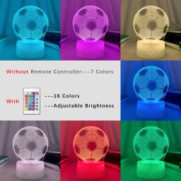 3D Ilusão Night Light com Sensor de Toque, Bola De Futebol, Luz Noturna Remota para Crianças, Decoração Do Quarto, Lâmpada De Mesa De Futebol, Presente - Image 5