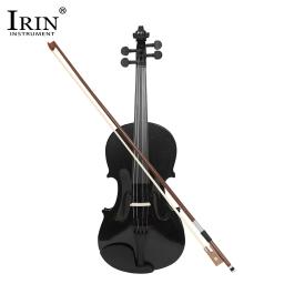 Irin V-10 violino preto conjunto de violino de madeira maciça com caso de pano arco instrumento de cordas profissional violino para prática - Image 3