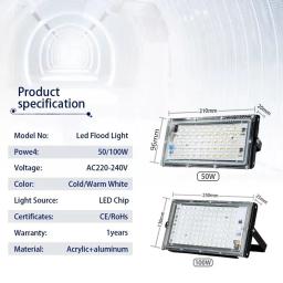 Ultra brilhante luz de inundação ao ar livre, holofote LED, holofotes para campo de futebol, luzes impermeáveis, IP65, 50W, 100W, 220V, 110V - Image 2