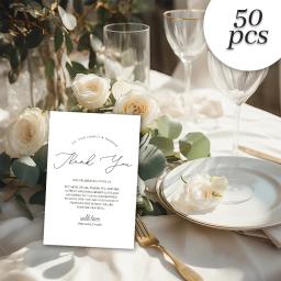 O grupo de 50 agradece-lhe cartões para a decoração, cartões postais, para a recepção do casamento, cerimônia de casamento, partido da celebração - Image 1