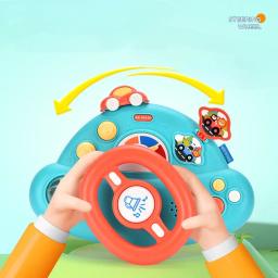 Volante elétrico do bebê para assentos de carro e brinquedo do carrinho com som crianças cedo educacional carrinho volante brinquedos vocais - Image 3