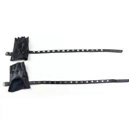 Luvas de couro PU rebite sem dedos para crianças e adultos, luvas de meio dedo, estilo rock punk, bandagem oca, festa - Image 4
