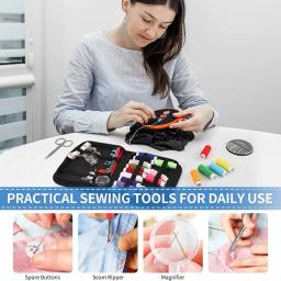 Kits de costura multifunções, conjunto de caixas para acolchoamento manual, costura, linha para bordar, acessórios DIY, Kits de ferramentas - Image 6