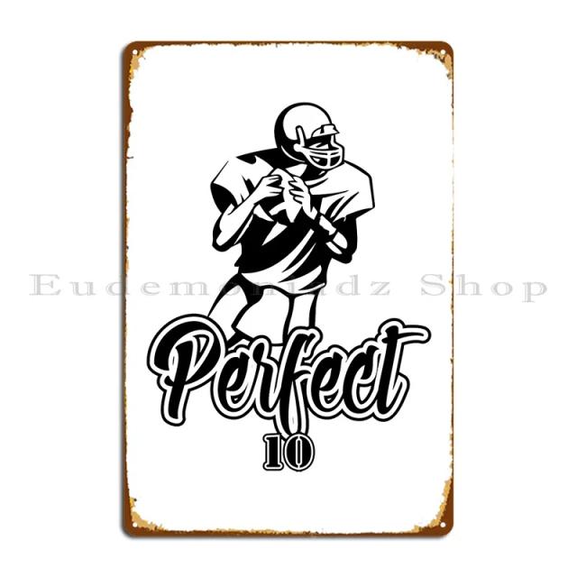 Placa de Metal de Futebol Americano Personalizada - Cartaz Perfeito para Garagem e Festa