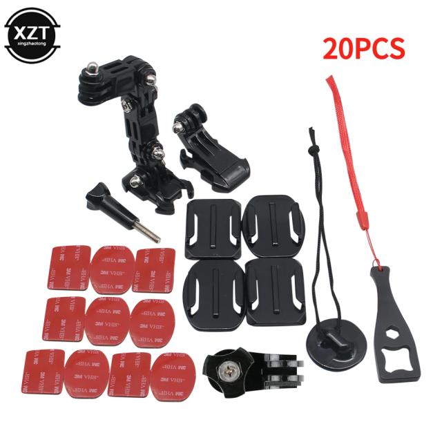 Suporte de Montagem de Queixo para Capacete - Acessórios para Câmera Esportiva GoPro Hero 10, 9, 8, 7, 6 e SJCAM para Bicicleta e Motocicleta