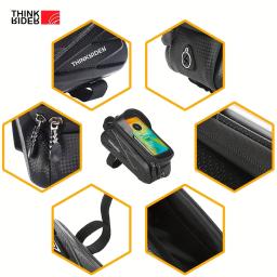 ThinkRider-Impermeável Touchscreen Saco Da Bicicleta, Quadro 2L, Tubo Frontal, Saco De Ciclismo, Suporte Da Caixa Do Telefone, 7 Polegadas, Acessórios De Bicicleta - Image 6