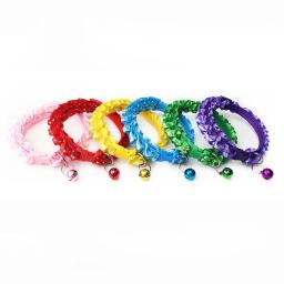 Colar de gato ajustável com pingente de sino, cães pequenos e médios, colar de cachorro, fivela de segurança, laço doce, bonito - Image 6