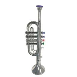 Brinquedo trompete para crianças segurança testado bpa livre bela prata acabamento de ouro com cor chave vento e instrumentos musicais de bronze - Image 5