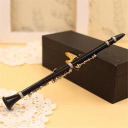 Mini Clarinete Modelo Instrumento Musical Miniatura Desk Decor Display Com Caixa De Couro Preto + Suporte Dropship - Image 6