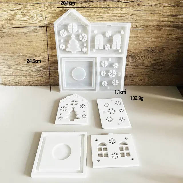 Moldes de Concreto em Forma de Floco de Neve e Estrelas para Artesanato Natalino e Suportes de Vela