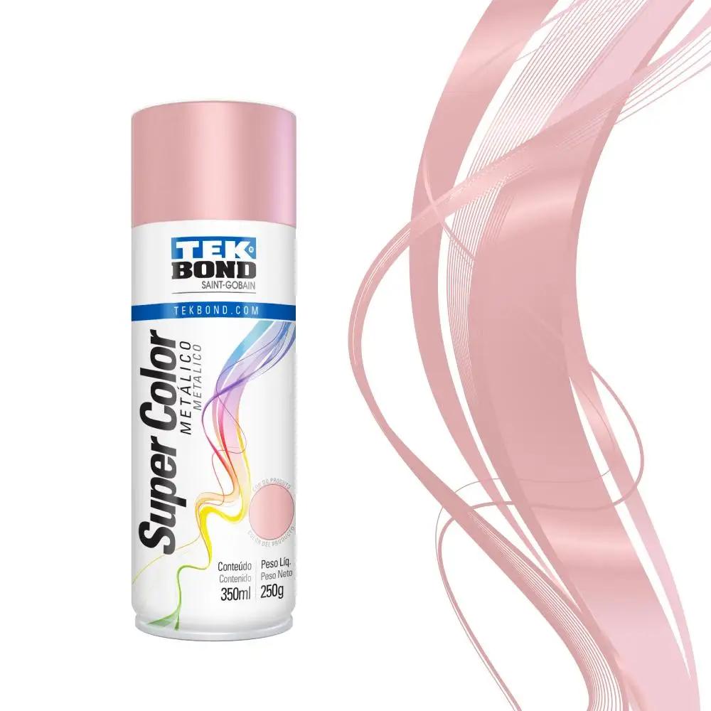 Tinta spray metálico rosa millennial 350ml 250g - tekbond - Image 1