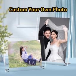 Suporte de quadro personalizado para decoração de mesa, acrílico claro, Anime Figura Modelo, Placa Imagem, Sinal de foto personalizado, Chaveiro para Fãs, Presentes - Image 1